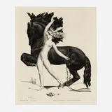 Robert Poughéon, Le Cheval Libre, 1932, drypoint with engraving