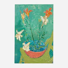 Gershon Benjamin, Still Life #8, gouache on paper