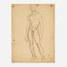 Duncan Grant, Black Nude (Patrick Nelson), graphite on paper
