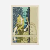 Eugene Grasset, La Violoncelliste, c. 1898, woodcut in colors