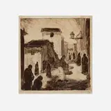 Abraham Walkowitz, Street Scene, monoprint