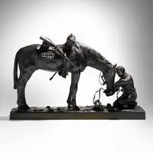 Charles Schreyvogel, The Last Drop, 1903, patinated bronze