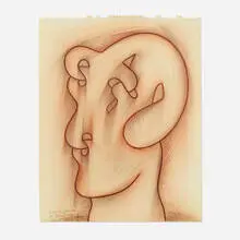 Sorel Etrog, Untitled, 1968, conté crayon and charcoal on paper