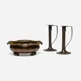 Arts & Crafts, Collection of three table articles, handwrought copper