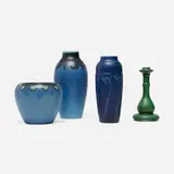 Rookwood Pottery and Weller Pottery, Collection of four works, 1913, 1914, 1919, glazed earthenware