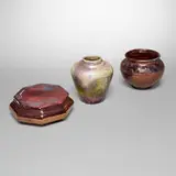 Collection of three table articles by Ira and Ella Peters for Pewabic Pottery, sold Jul 2026