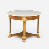 Empire Style, Table, mahogany veneer, gilt wood, marble