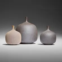 Kevin Nguyen, Collection of three vases, 2007-08, glazed stoneware