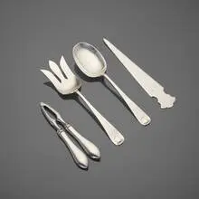 Claude Moliterni, Collection of four table articles, sterling silver, stainless steel
