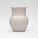 Decorated Porcelain vase with wheel motifs and lines by Jens Jensen for Rookwood Pottery, sold Jul 2026