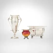 K. Anderson, Collection of table accessories, silver, enameled metal