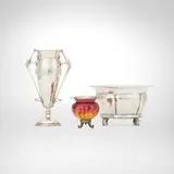 K. Anderson, Collection of table accessories, silver, enameled metal
