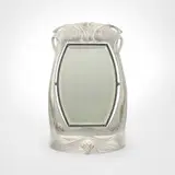 Peter Behrens, Jugendstil dressing table mirror, c. 1900-1910, pewter, mirrored glass, wood