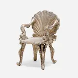 Venetian, Grotto chair, silvered plaster over wood