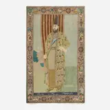 Persian Isfahan, Mirza Taghi Khan (Amir Kabir) pictorial rug, hand-knotted wool