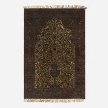Persian, Kashan prayer rug, hand-knotted silk