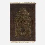 Persian, Kashan prayer rug, hand-knotted silk