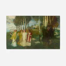 Eduard Veith, Untitled (Allegory of Spring), oil on curved panel