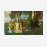 Eduard Veith, Untitled (Allegory of Spring), oil on curved panel
