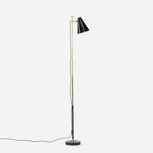 Giuseppe Ostuni, adjustable lamp, c. 1958, brass, enameled aluminum, marble