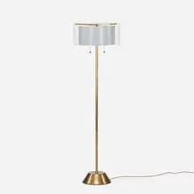 floor lamp by Gino Sarfatti, c. 1960, brass, enameled steel, acrylic, sold Oct 2016