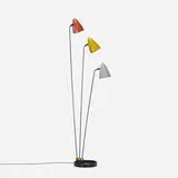Ben Seibel, floor lamp, 1951, enameled steel, enameled aluminum
