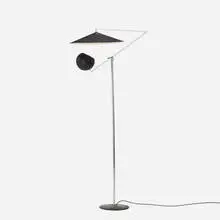 Robert Sonneman, floor lamp, model 8075, c. 1965, enameled metal, chrome-plated steel