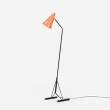 Sun Series floor lamp by Hala Zeist, c. 1954, enameled steel, enameled aluminum, chrome-plated brass, sold Oct 2016