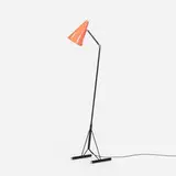 Hala Zeist, Sun Series floor lamp, c. 1954, enameled steel, enameled aluminum, chrome-plated brass
