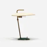 Nicolaj Diulgheroff, table lamp, c. 1939, enameled aluminum, brass, enameled steel