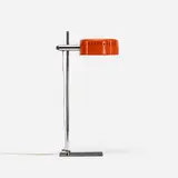 Robert Sonneman, table lamp, c. 1965, chrome-plated steel, enameled aluminum