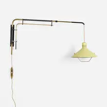 Stilnovo, wall light, c. 1955, enameled brass, brass, enameled aluminum