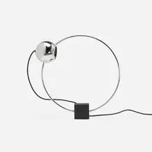 attribution Robert Sonneman, table lamp, c. 1960, chrome-plated steel, enameled steel