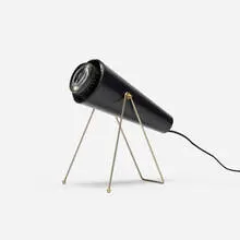 Lumen, table lamp, c. 1955, enameled aluminum, enameled steel, brass