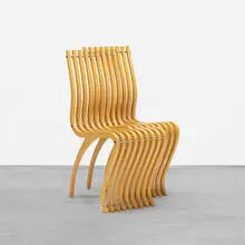 Schizzo chair (Two-in-one) by Ron Arad, 1989, laminated beech, chrome-plated brass, aluminum, sold Sep 2016