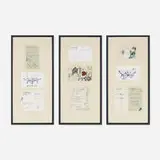 Diego Giacometti, collection of nine sketches and ephemera