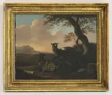 called Rosa da Tivoli Peter Roos, Untitled, 1677-1706) Mountain goats in a landscape oil on canvas 32 x 39cm
