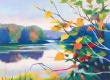 Tadashi Asoma, Placid Autumn Lake, c.1990, color