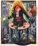 Nick Bubash, Magician - from The Entertainers portfolio, 1998, color, lithograph on wove paper
