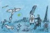The Painter and His Double [Le peintre et son double], 1981, color by Marc Chagall, lithograph, offered Feb 2023