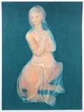 Léonor Fini, The Veiled Sphinx [La Sphinx voile], 1970s, color, lithograph on wove paper