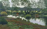 Gordon Mortensen, River Flowers, 1985, color reduction, woodcut on paper