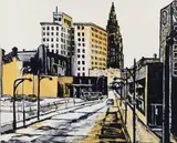 Robert Qualters, (American/Pittsburgh, contemporary), Some East Liberty, 1970, lithograph on BFK Rives
