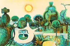 Untitled Garden Scene, c.1970s by Richard Slater, lithograph on wove paper, offered Feb 2023