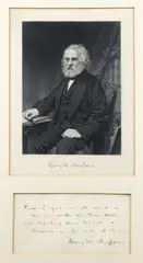 Short Poem (Lives of Great Men all remind us we can make our lives sublime and departing leave behind us on The Sands of Time, Henry W. Longfellow), n.d by Henry Wadsworth Longfellow, ink on letter manuscript, offered Dec 2022
