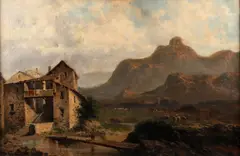 John Califano, Italian Villa with Sheep, c.1910, oil on canvas