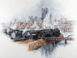 Cynthia Cooley, Pittsburgh Skyline, 1979, acrylic on canvas