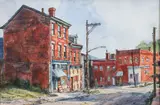 Cynthia Cooley, Herron Avenue, Polish Hill, 1989, ink and watercolor