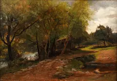 Charles Linford, Cabin in the Wilderness, oil on canvas