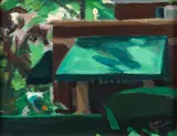 Barry Shields, A House in Squirrel Hill, Summer, gouache